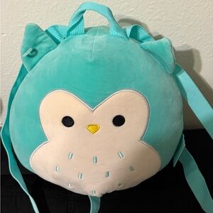 Aqua Owl Plush Backpack for Kids